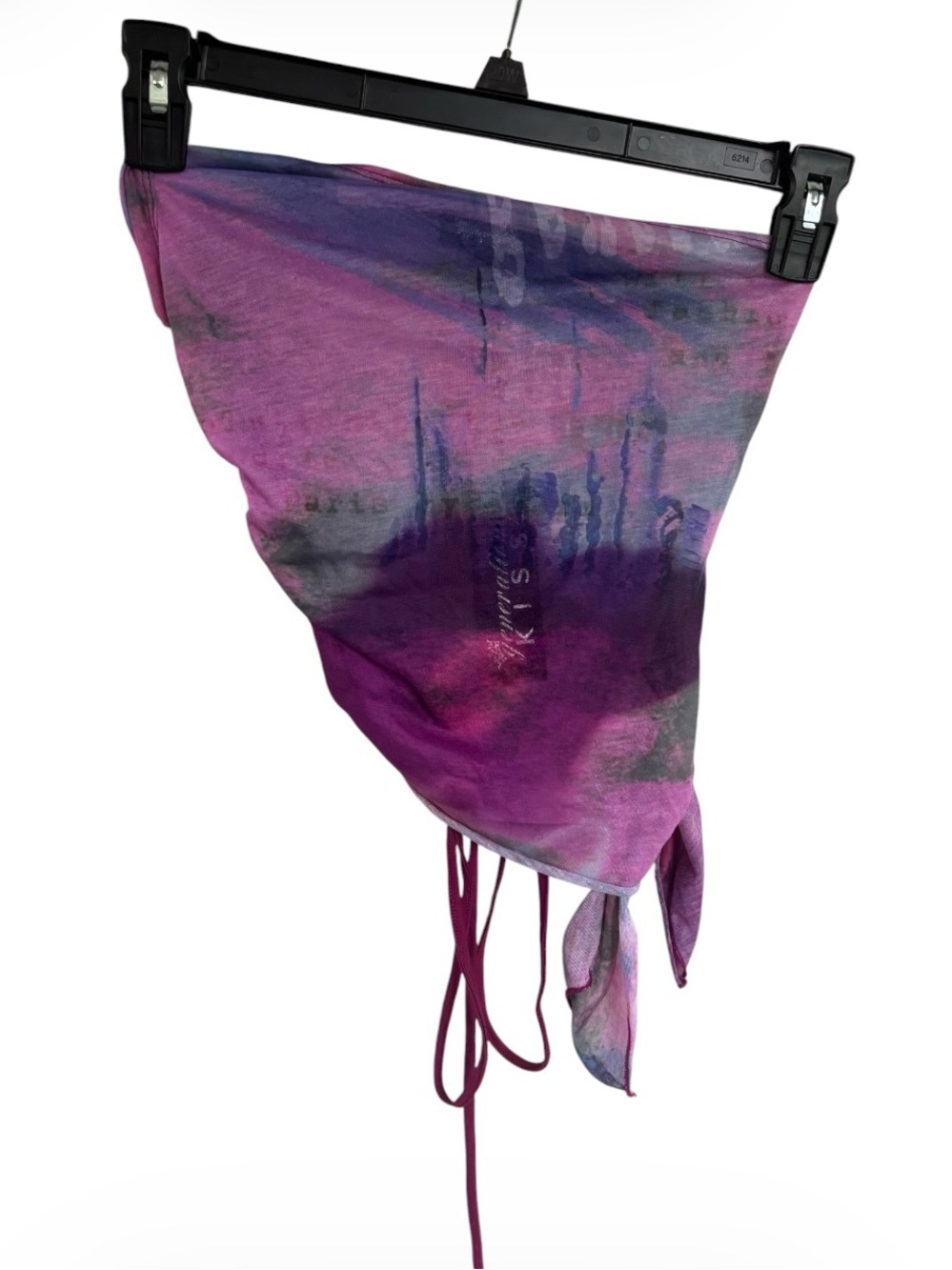 Generation Kiss Tie-Dye Triangle Bandana Scarf in Purple & pink